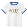Casual Print T-shirt “White Blue”