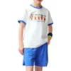 Casual Print T-shirt “White Blue”