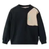 Color Block Sweater “Black Beige”