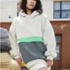 Colorblock Sherpa Hoodie “Beige”