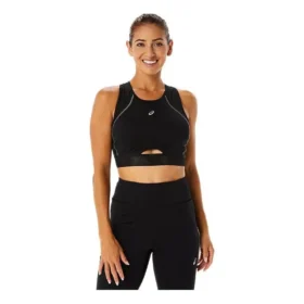Mesh Panel Training Bra “Black”