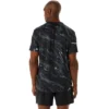 Suminagashi Motif Print Short Sleeve Top “Black”