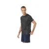 Suminagashi Motif Print Short Sleeve Top “Graphite Grey”