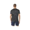 Suminagashi Motif Print Short Sleeve Top “Graphite Grey”