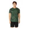 Suminagashi Motif Print Short Sleeve Top “Serpentine Green”