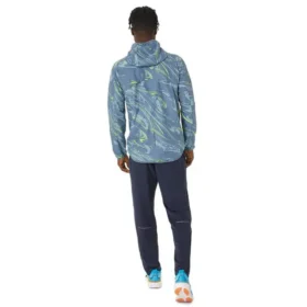 Water Repellent Graphic Woven Jacket “Blue Green”